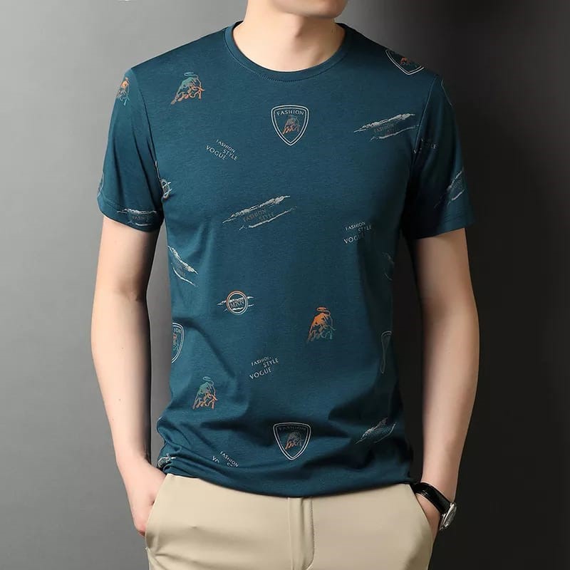Green Cotton Short Sleeves Shirts For Men-Mmh023