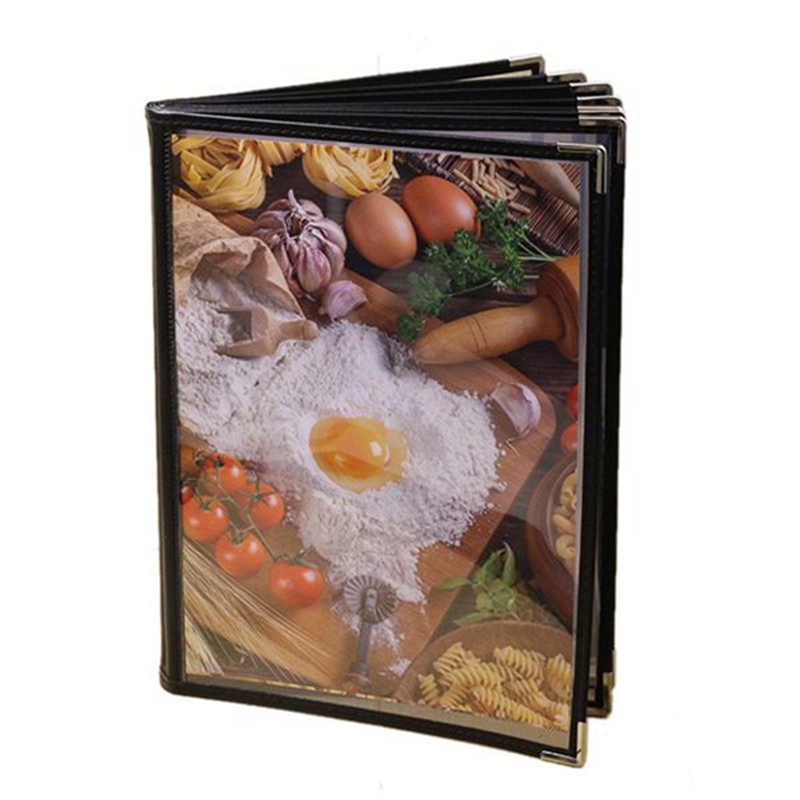 2 Pcs Transparent Restaurant Menu Covers for A4 Size Book Style Cafe Bar 10 Pages 20 View & 8 Pages 16 View Exquisite Product. 