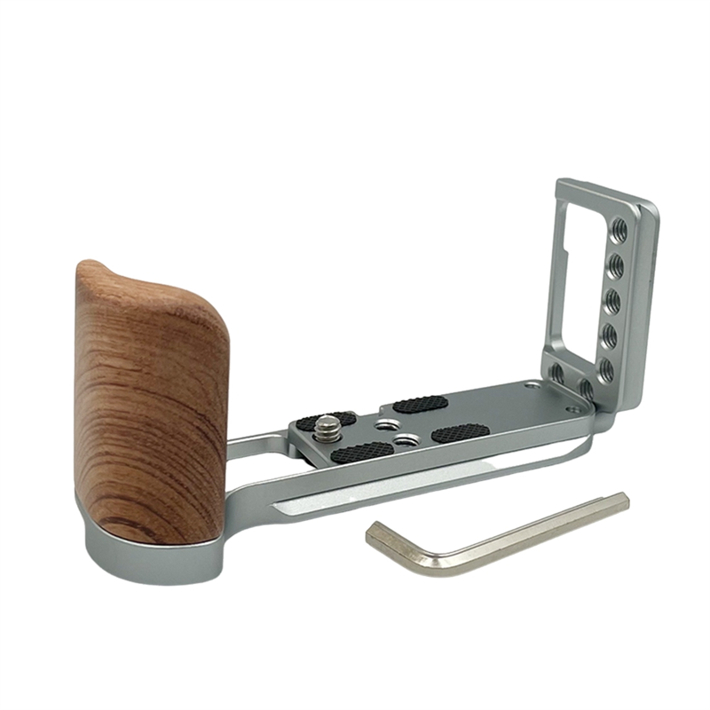 FORIDE Hand Grip Quick Release Wooden Camera L Plate for XT30 II XT30 XT20 XT10 Camera Grip Handle Silver. 