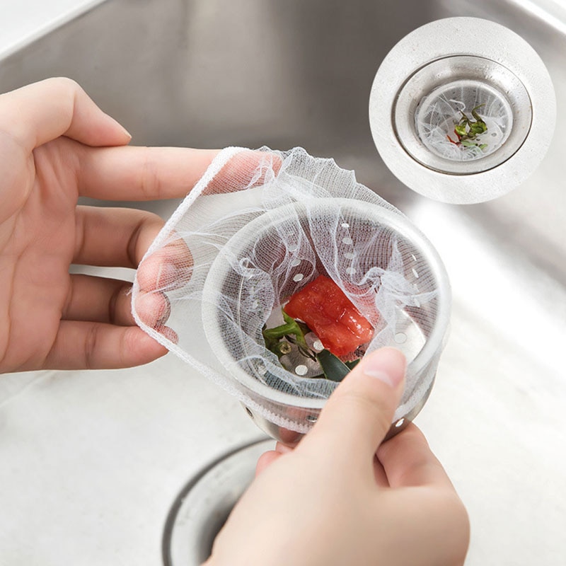 30/100pcs Disposable Kitchen Sink Filters Sewer Drain Anti-blocking Garbage Bags Pool Leak Mesh Strainer Garbage Net Rubbish Bag. 