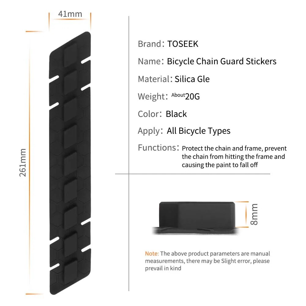 TOSEEK Bicycle Chain Sticker Scratch Protector MTB/Road Bicycle Anti Slip Sticker Protection Frame. 