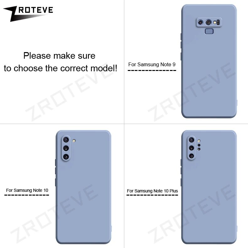 Note9 Case ZROTEVE Original Soft TPU Liquid Silicone Cover For Samsung Galaxy Note 9 10 20 Note10 Plus Note20 Ultra Phone Cases. 