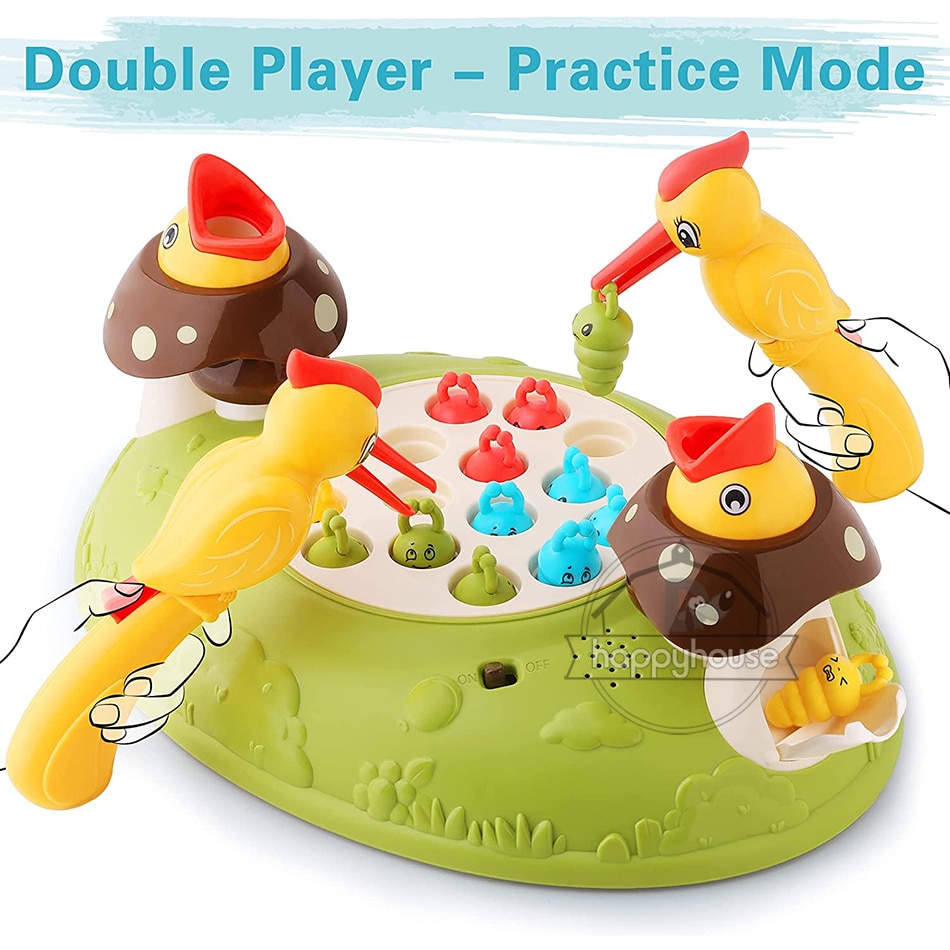 Misical Woodpecker Feeding Toy For Kids Electronic Bird Play Set Montessori Educational Learning Game Toys for Boy Girl Child. 