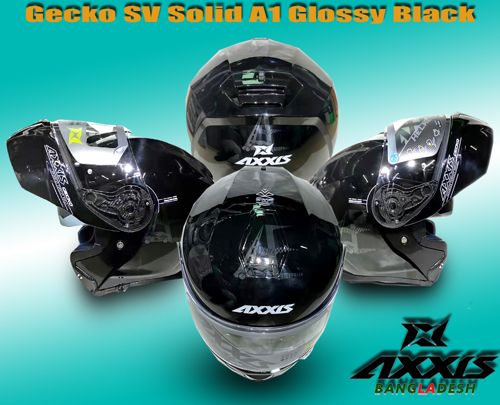 Full Face Axxis Eagle Gecko SV Solid A1 G.Black. 