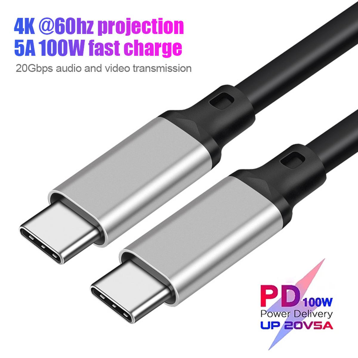 USB C to USB C 3.2 Gen 2 Cable Video Cable Type C PD 100W 5A Fast Charging For Laptop Pro SSD 4k 60Hz Display Monitor Cable