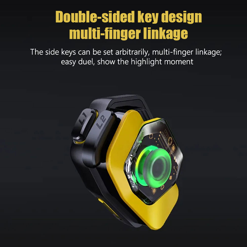 Bluetooth-compatible 5.0 Game Trigger 3 Finger 3D Joystick Type-C Rechargeable Aim Triggers Accessories for PUBG Mobile. 