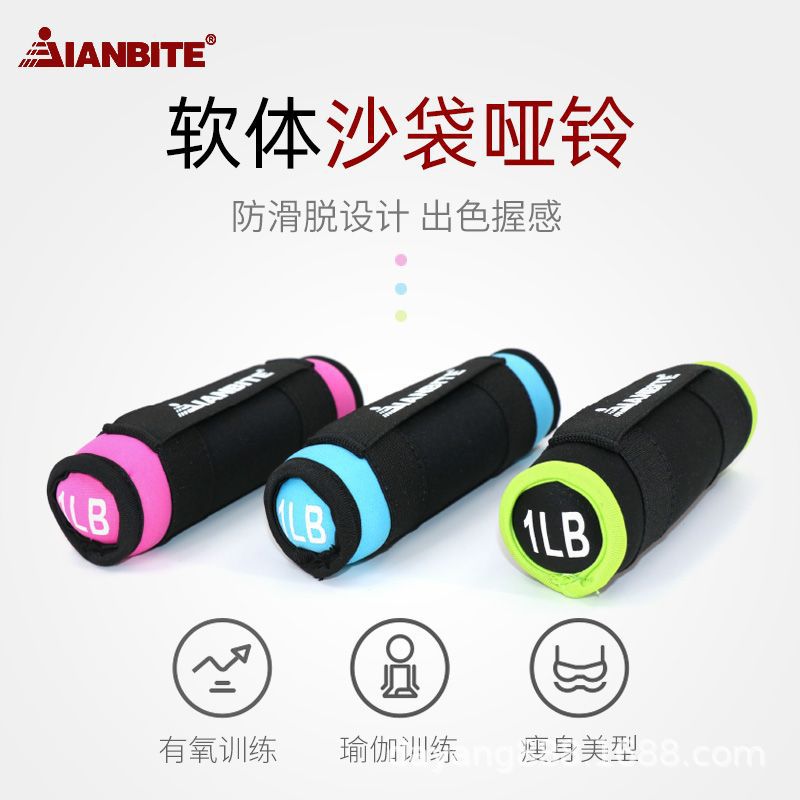 Sandbag dumbbells for ladies fitness household equipment solid iron sand small dumbbells beginners running square dance exercises arm muscles. 
