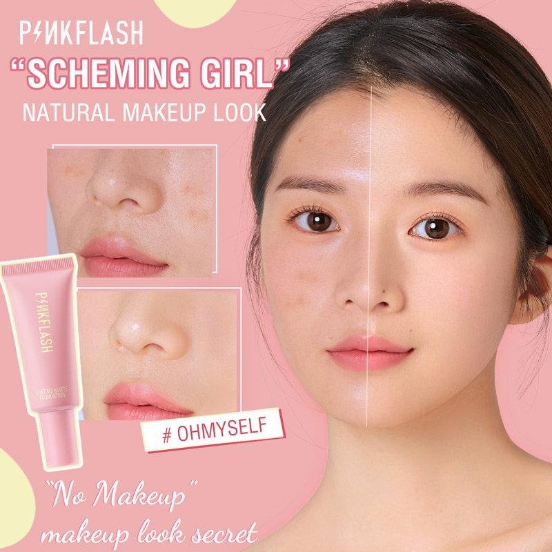 Pink Flash Long Lasting Waterproof Matte Foundation - Vanilla- Shade-01. 