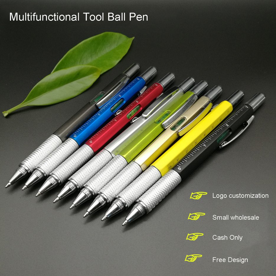 TE 6 in 1 Tech Tool Pen Multi-functional Screwdriver Tool Ruler Ballpoint Pen. 