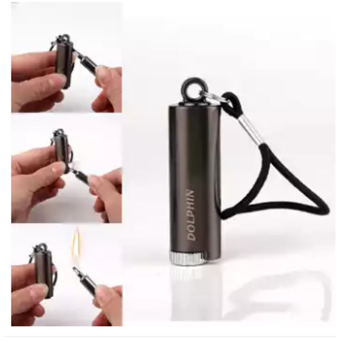 Survival Tool Lighter Kit for Outdoor Keychain Flint Fire Starter Shell Permanent Match Striker Key Chain Portable Free Fire