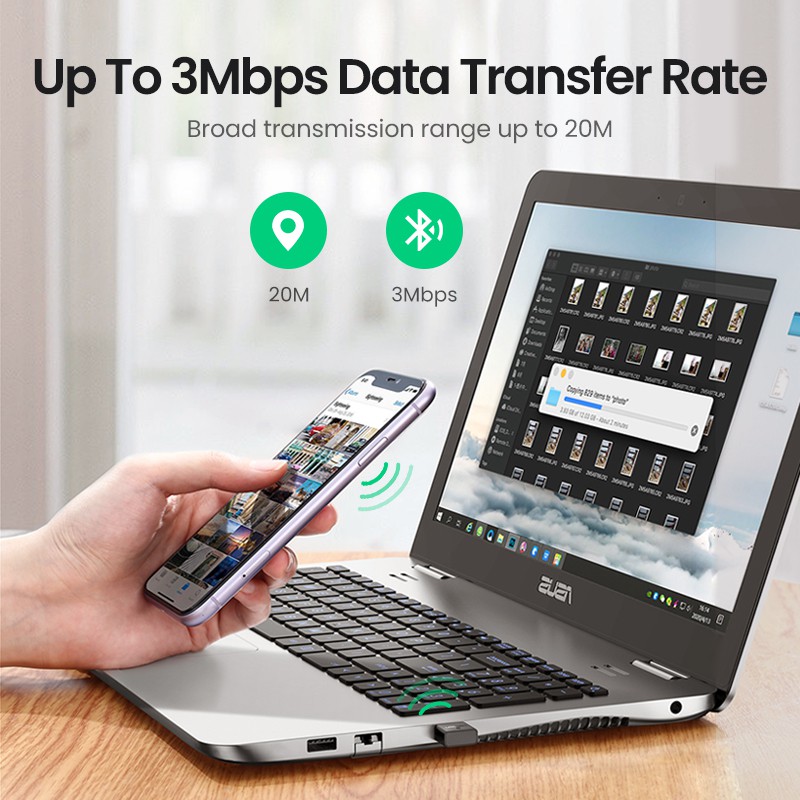 【NEW 5.3 Version UGREEN USB Bluetooth Transmitter Adapter Dongle aptx Wireless Headphone PC Music Receptor Audio Bluetooth Adapter. 