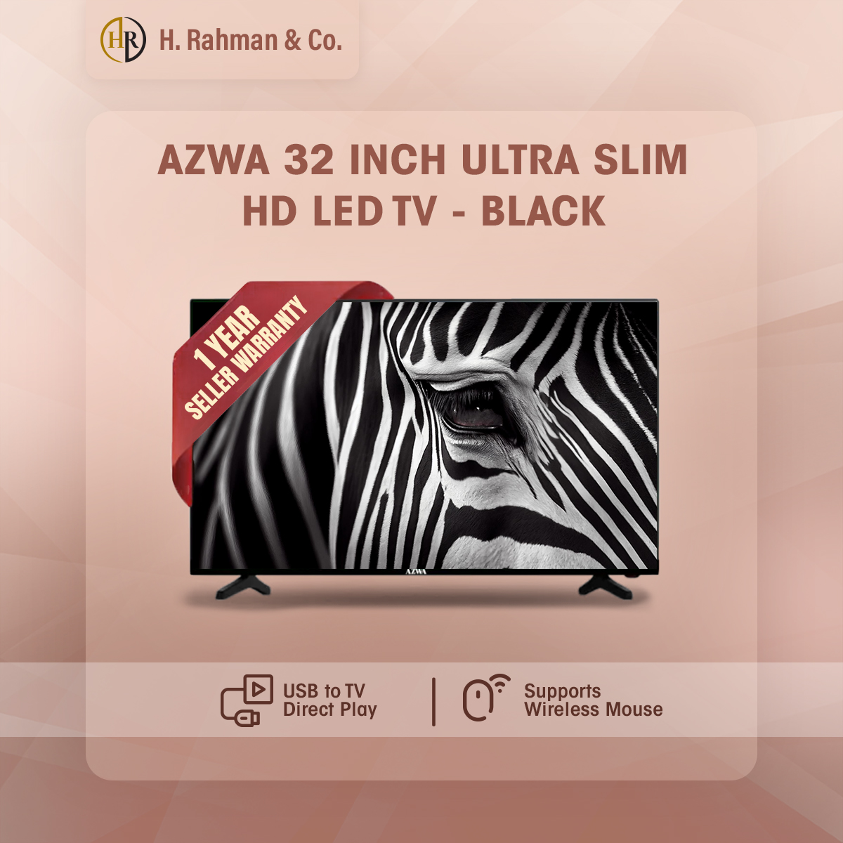 Experience Entertainment in High Definition with the AZWA 32 Inch Ultra SLIM HD LED TV - Black - Offering value and flexibility