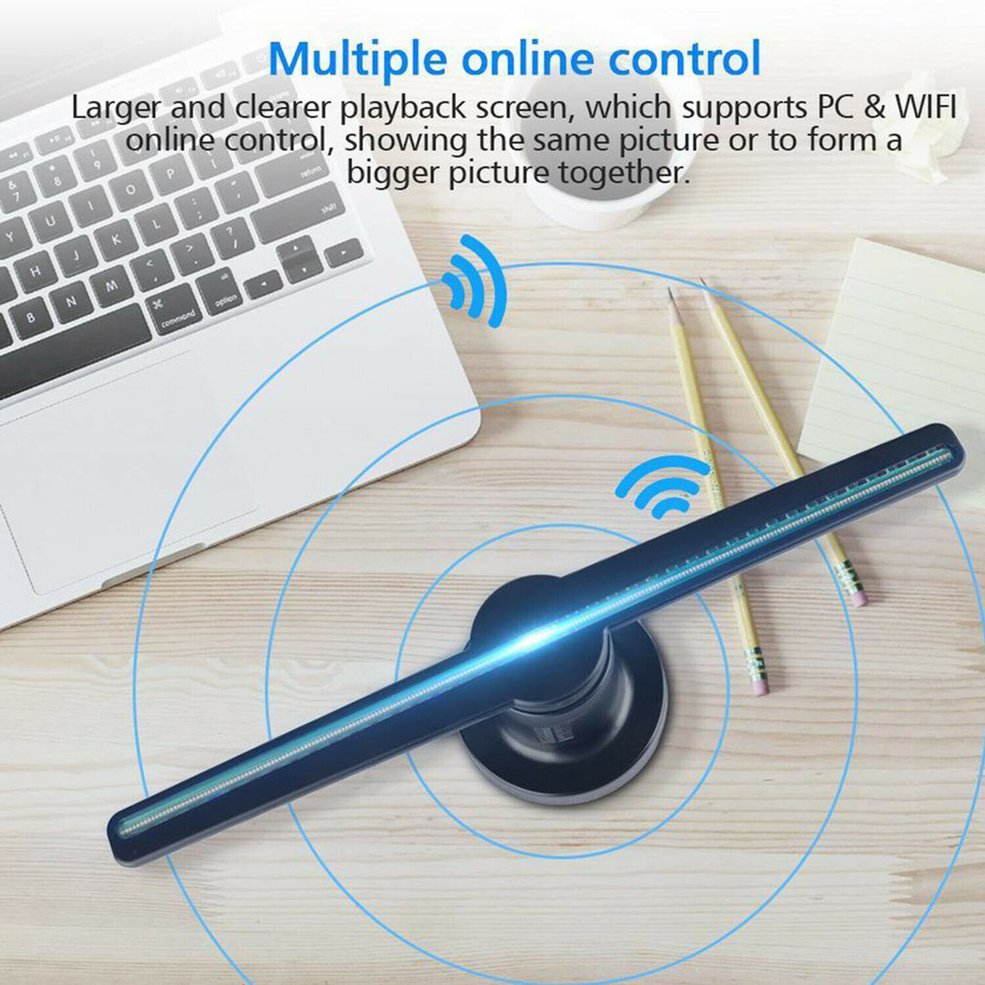 3D LED WiFi Holographic Projector Display Fan Hologram Advertising Player. 
