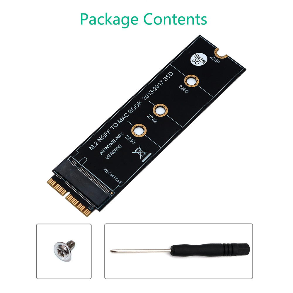M.2 NVME SSD Convert Adapter Card for Upgrade MacBook Air 2013-2017 NVME/AHCI SSD 2230 2242 2260 2280. 