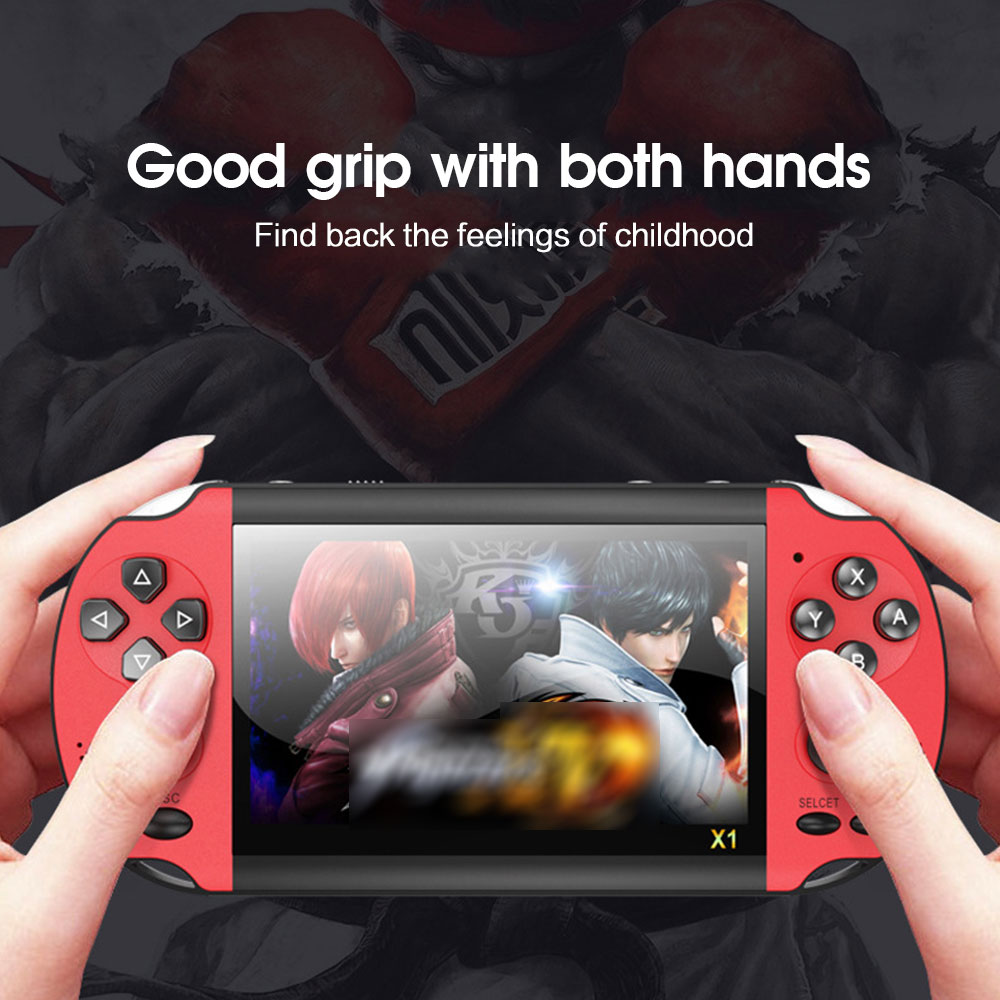 X1 4.3-inch Game Console Nostalgic Classic Dual-Shake Game Console 8G Built-in 10,000 Games. 