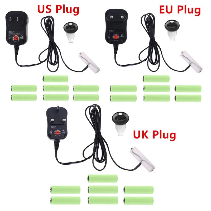 AA Battery Eliminator US/EU/UK Power Supply Adjustable Voltage 3V 4.5V 6V 9V 12V Adapter Can Replace 2AA To 8AA Batteries For To