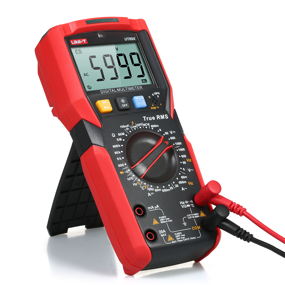 UT89X Digital Multimeter High Accuracy Handheld Mini Universal Meter 6000 Counts LCD Display True RMS Measure AC/DC Voltage Current Resistance Capacitance Temperature Diode Tester. 