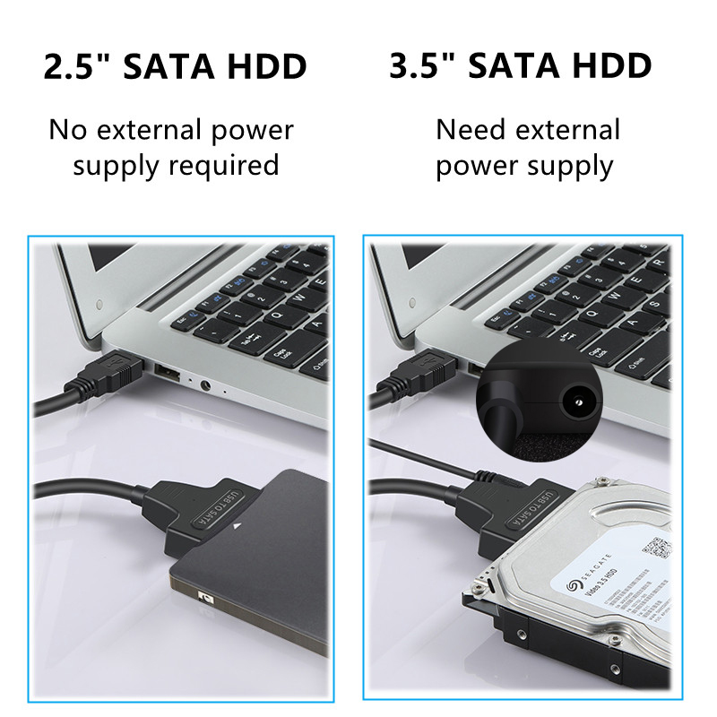 Superman Ruoias SATA to USB 3.0 Adapter Cable for 3.5/2.5 Inch SSD HDD SATA III Hard Drive Disk Converter Support UASP with 12V Power Adapter. 