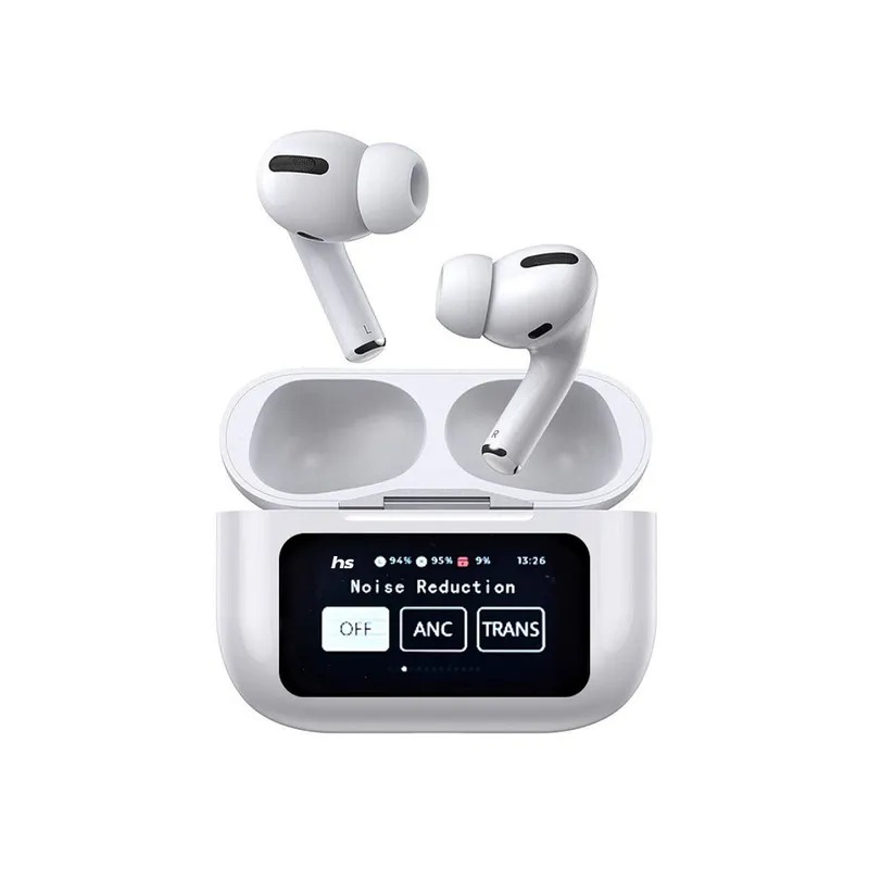 A9 Pro ANC/ENC 5th Generation Wireless Earbuds with LCD Smart Color Screen - Noise Cancelling, Long Battery Life. 