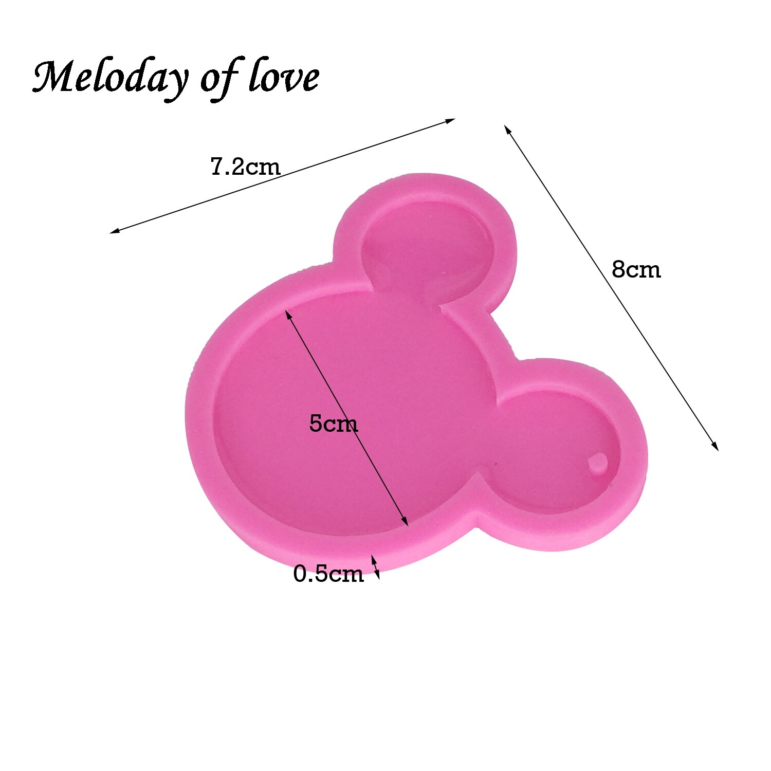 【happy one】Shiny Mickey Head Clay DIY Resin Clay silicone mold for key chain glossy finish DY0055. 