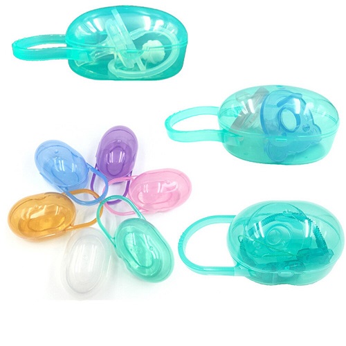 Baby Soother Nipple Container / Pacifiers Storage Travel Case Box - Color as per stock (0 to 6 Months). 
