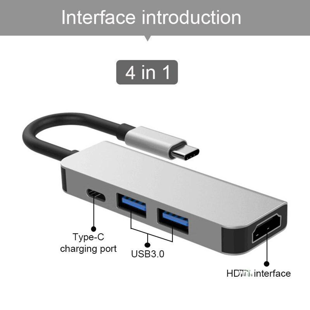 【VisioN Shop】Basix Type C Hub To HDMI-Compatible USB3.0 PD Adapter USB-C Converter for MacBook Pro Huawei MateBook C Usb 3.0