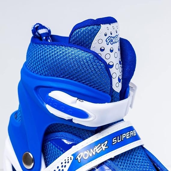 Power Superb Adjustable Roller Skate Shoes 2-Rows 4-Wheels. 