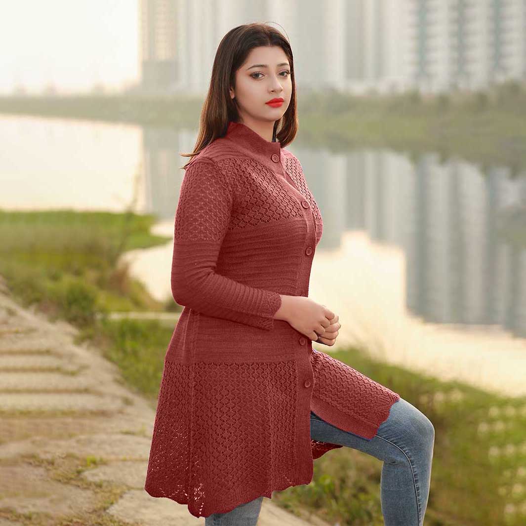 Maroon Jacquard Fashion Design Front 