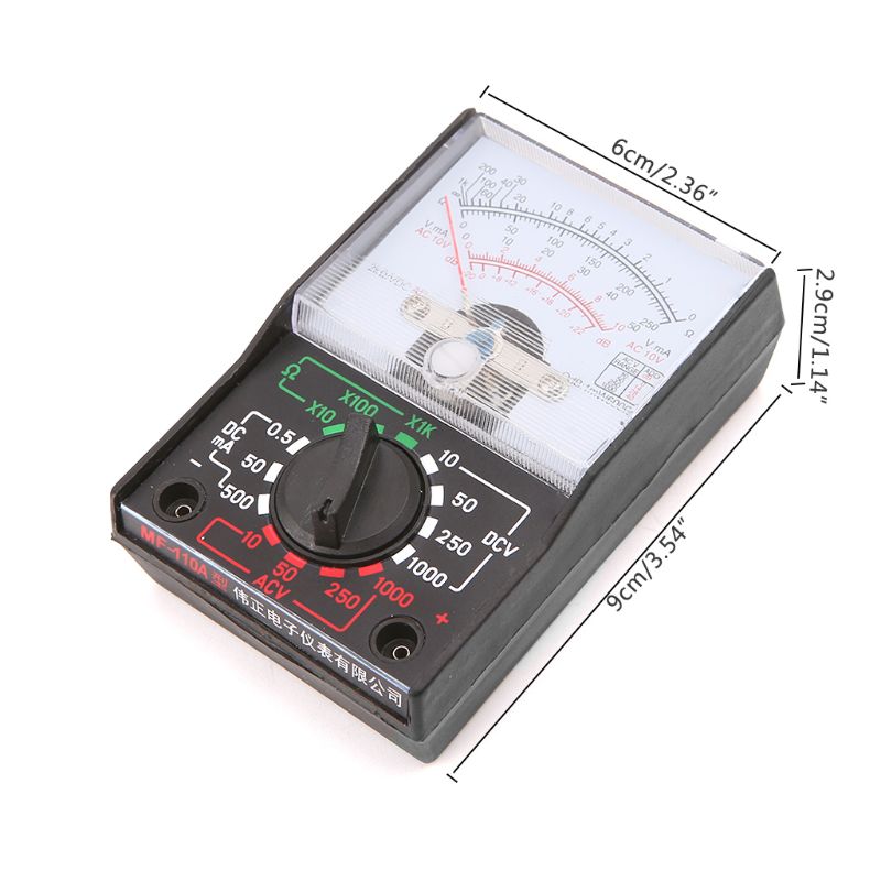DC/1000V Voltmeter 250mA Ammeter 1K Resistance Meter Analog Multimeter Tool Dropship. 