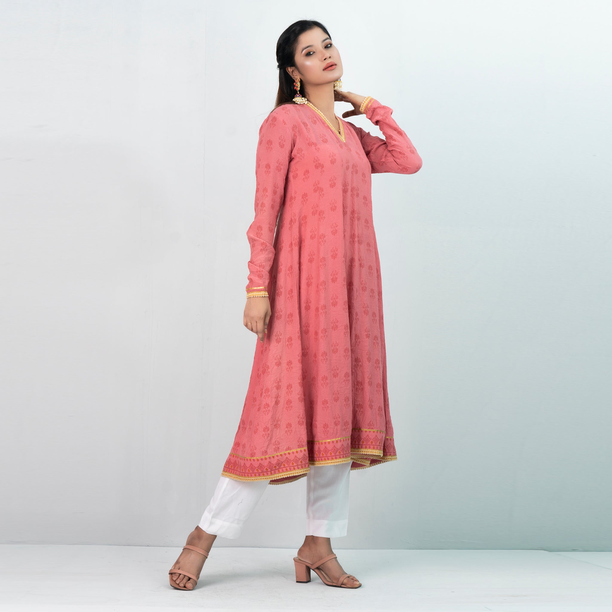 LADIES KURTY- CORAL