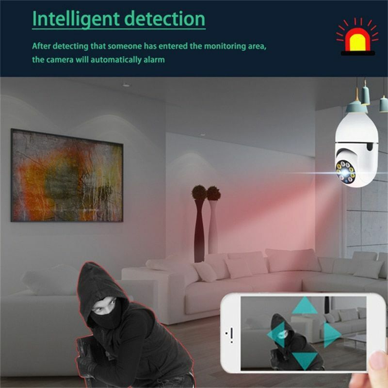 Full Colour WiFi 1080P Smart Home Surveillance Camera with Motion Detection Alarm Night Vision Two Way Talk Indoor Outdoor CCTV Camera Light Bulb. 