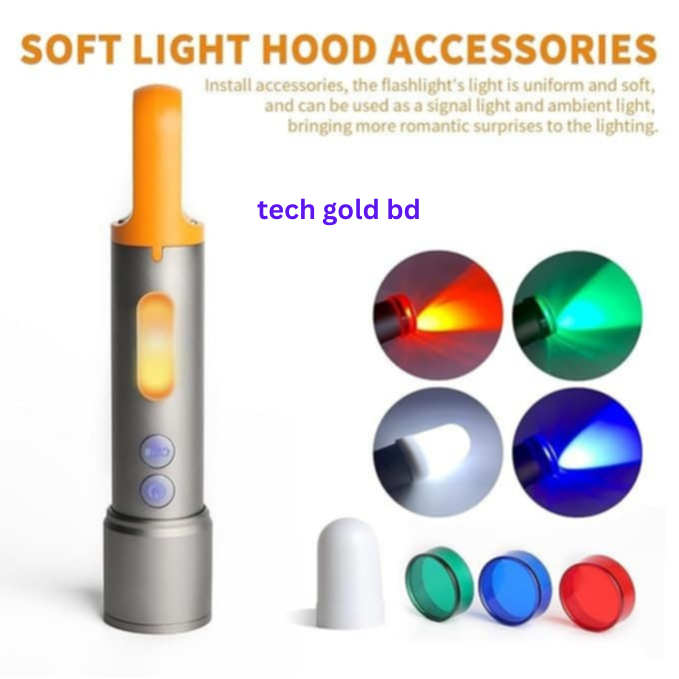 TECHG k57  Multifunctional Rechargeable Torch, Flashlight Zoomable LED Flashlight. 
