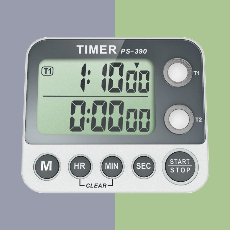 Luxury 1/100 centisecond Timer Stopwatch Kitchen Cooking Timer Portable Digital Electronic 2Group Countdown Alarm Clock Reminder. 
