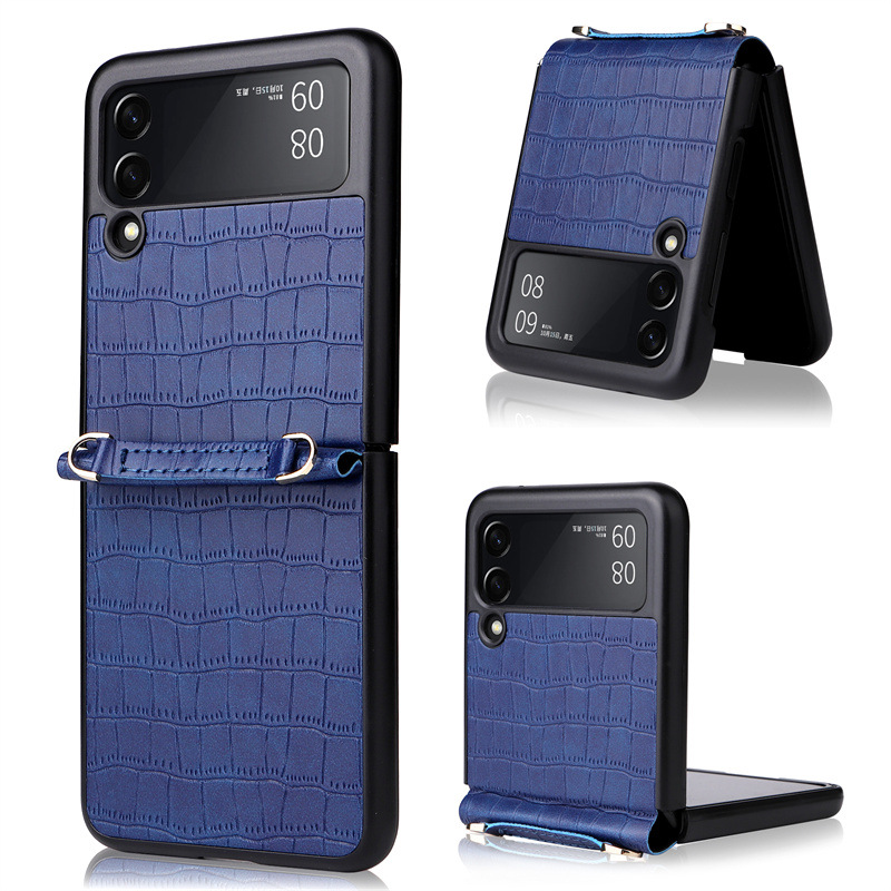 【Youyi】Lanz Suitable For Samsung Z Flip3 Mobile Phone Shell Siamese Bamboo Pattern With Hand Rope Protective Hard Shell Zflip3 5G Shell Luxury Easy Mobile Phone Case Cover Back Soft Side Anti-drop Edge. 