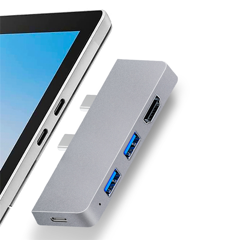 For Surface Pro 8 USB C Hub, 4K HDMI-Compatible Adapter+2 USB 3.0 Reader SD/TF Card Reader Adapter for Surface Pro 8. 