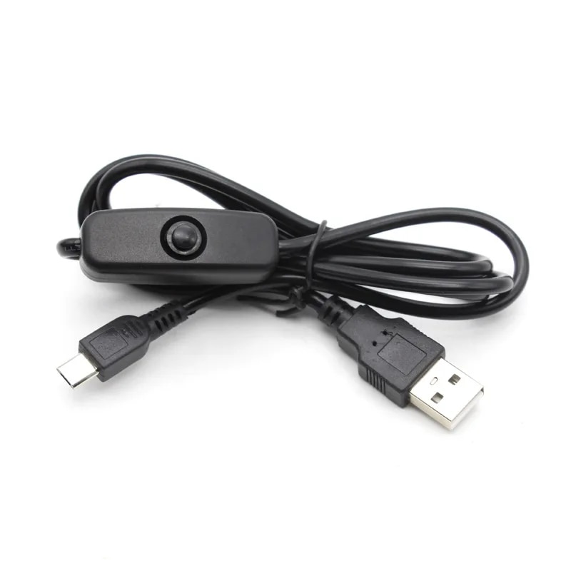 USB To DC Cable 5V 2.5A Micro USB Cable Charger AC Power Supply for Raspberry Pi 4 4B 5V 3A Type C with Switch. 