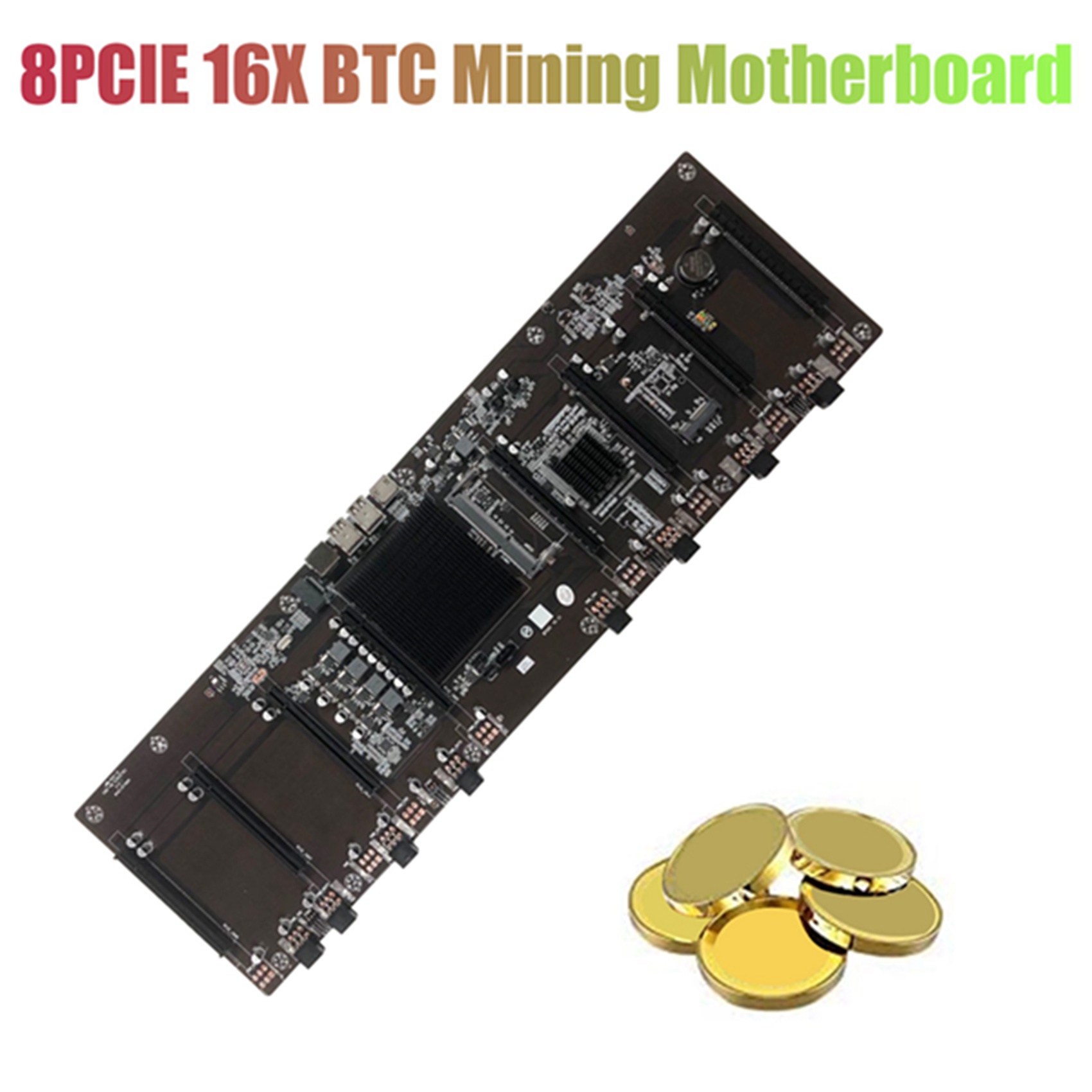 2X HM65 BTC Mining Motherboard 8XPCIE 16X Graphics Card Slot DDR3 Memory Slot Support RX GTX10 GTX20 GTX30 Series. 