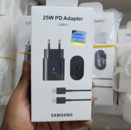 Samsung 25W Super Fast Orginal Charger Usb Type C Charger Power Adapter For Galaxy Usb-C (2 Pin) - Samsung PD Charger. 