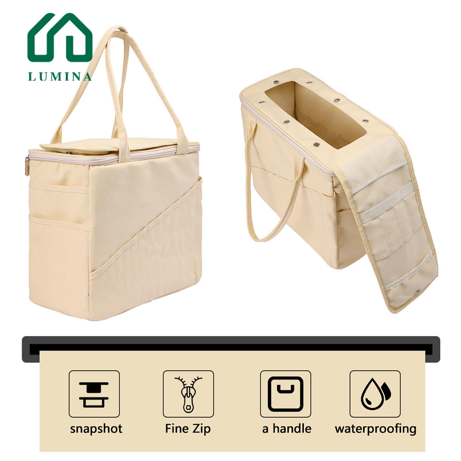 Lumina Quality Knitting Tool Organizer Portable Canvas Yarn Storage Bag with Multi-layer Pockets Lightweight Knitting Tote Organizer for Yarn Storage Tote. 
