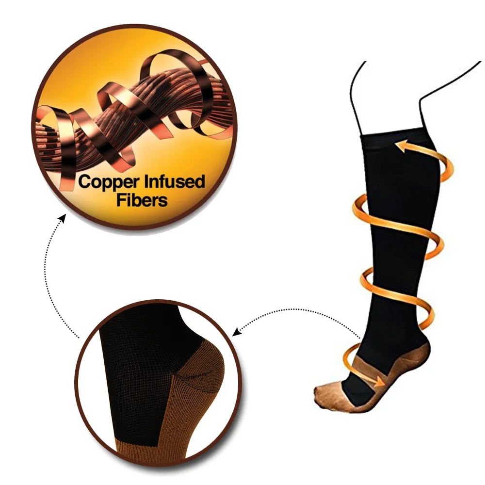 Copper Compression Socks For Men Women Crossfit Workout Training