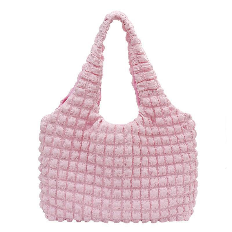 2023 New Summer Korean Ins Girly Cloud Puff Flower Shoulder Bag Canvas Simple Handbag. 