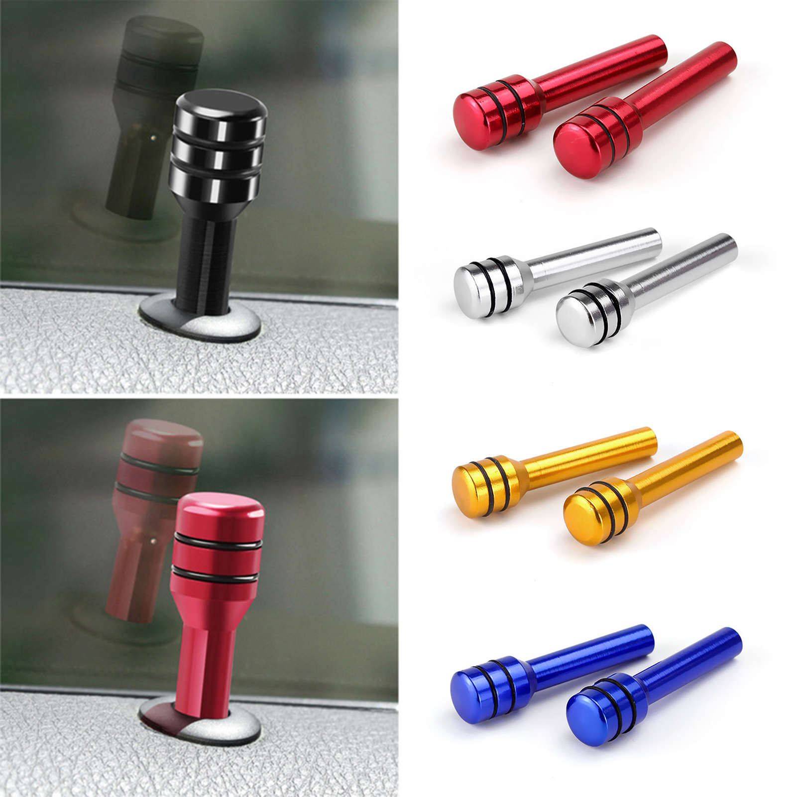 Decorative Car Door Lock Knob Upgrade Car's Style with Universal Aluminum Door Lock Knobs Auto Accessories less Than Car Door Lock Knob. 