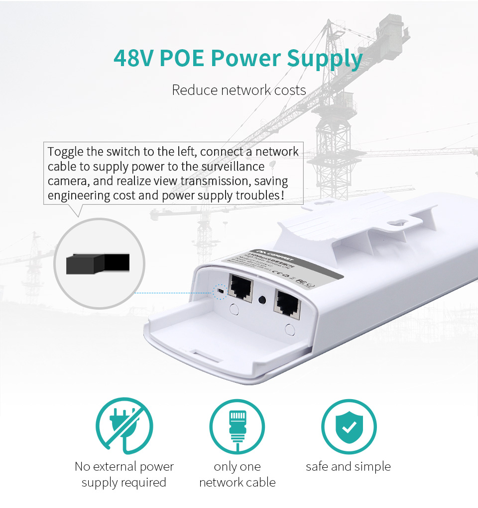 COMFAST CF-E314NV2 300Mbps 2.4GHz Outdoor Mini Wireless AP Bridge WIFI CPE Access Point Dual 2*14dBi WI-FI Antenna Nanostation. 