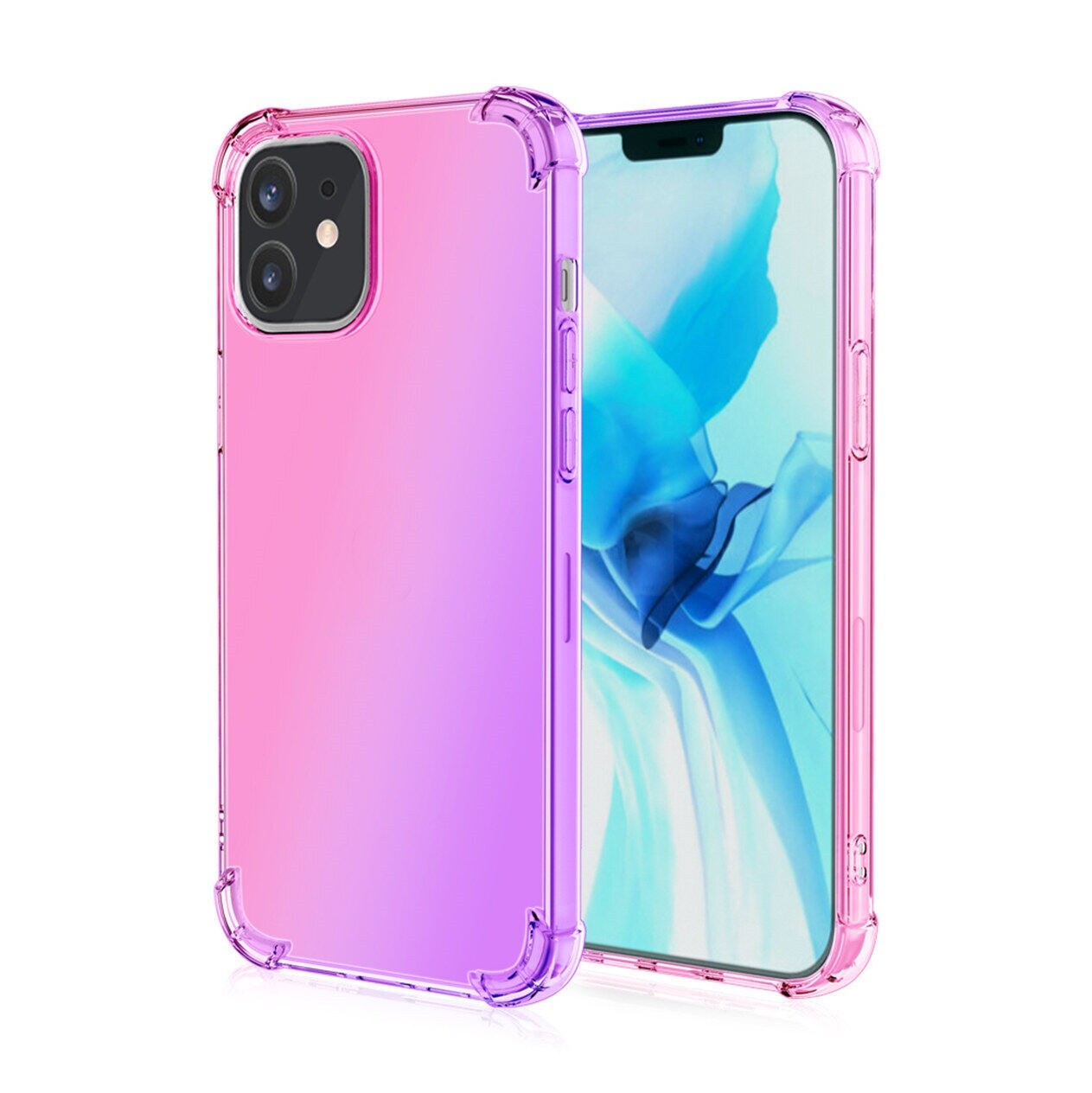 xprmy for iPhone 12 (6.1 ) Multicolor Silicone TPU Casing Soft Buffer Thin Anti fall Corners solid color Phone Cover