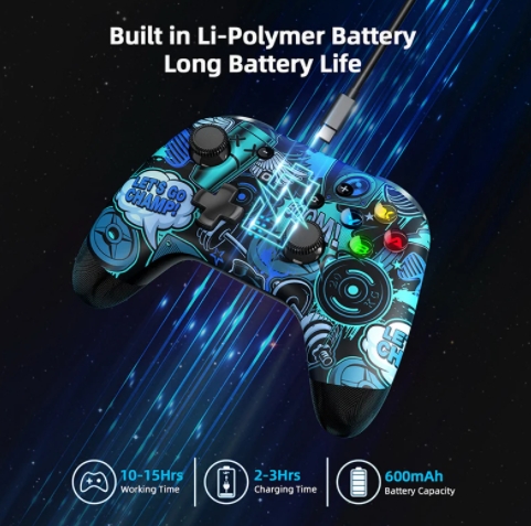 EasySMX 9124 Bluetooth Game Controller, Wireless Gamepad Joystick Compatible with Nintendo Switch, PC, Smart TV, Phone. 