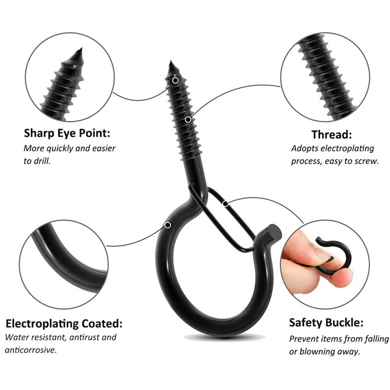 20PCS Q Hanger Hooks Heavy Duty Wall Ceiling Hooks with Safety Buckle. 