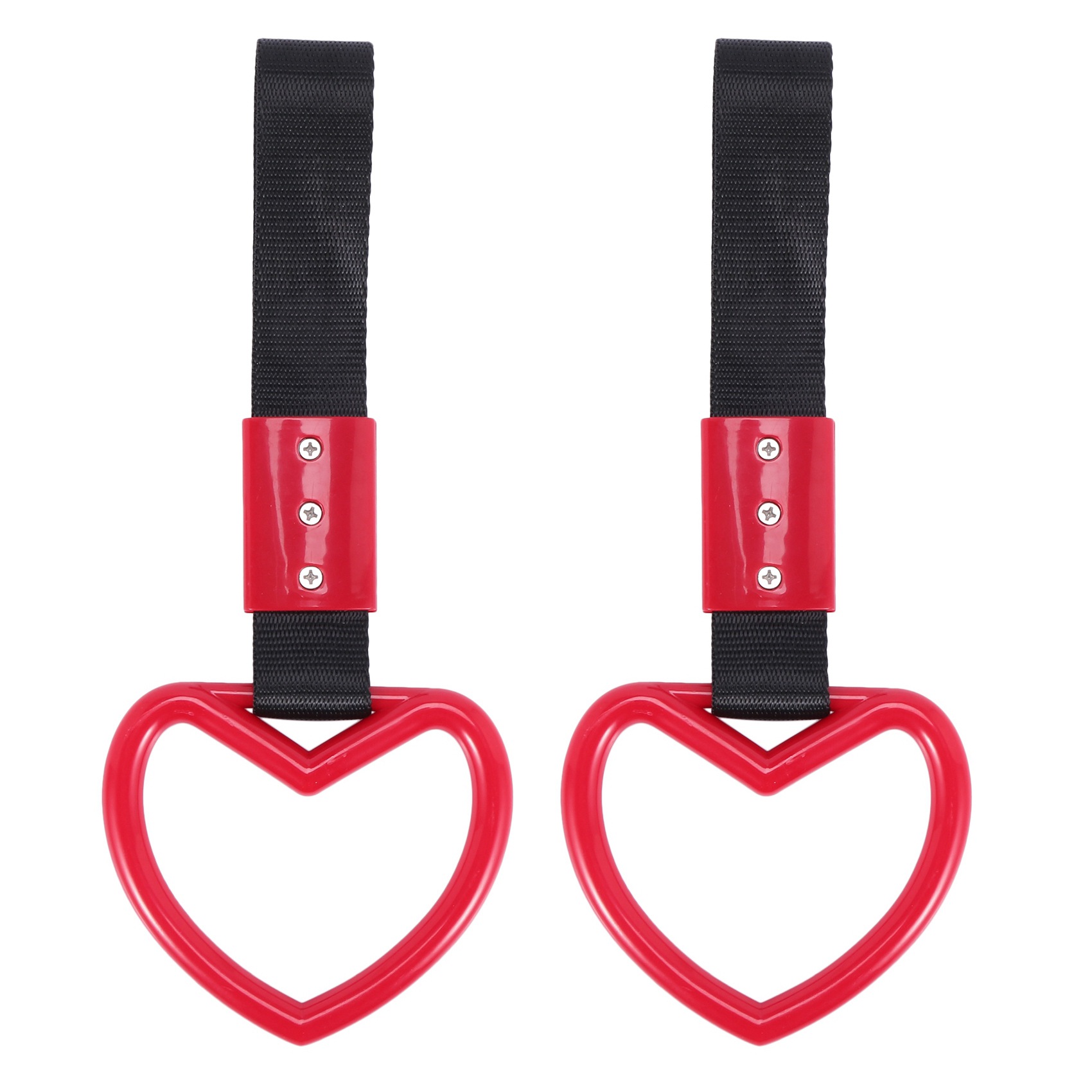 【3C VictoryEagle】2X Heart Tsurikawa for Subway Bus Handle Strap Charm Drift Universal. 