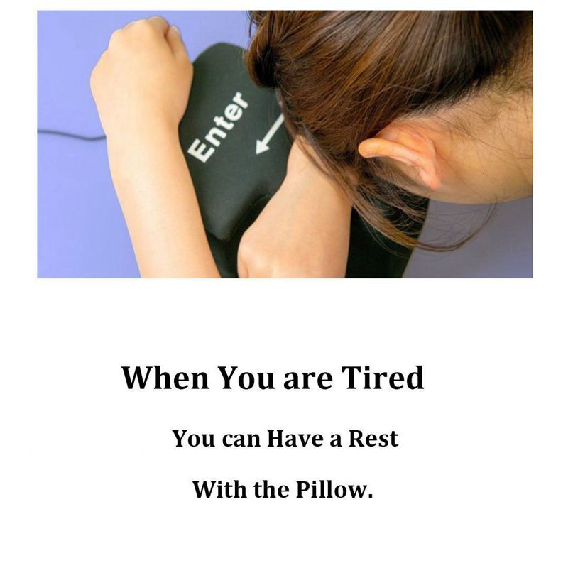Enter Key Pillow, Big USB Enter Button Stress Relief Vent Tools, Unbreakable Rel. 