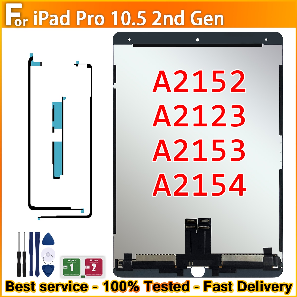 Original For iPad Air 3 Pro 10.5 2nd Gen 2019 A2123 A2152 A2153 A2154 LCD Display Touch Screen Replacement + Framed glue