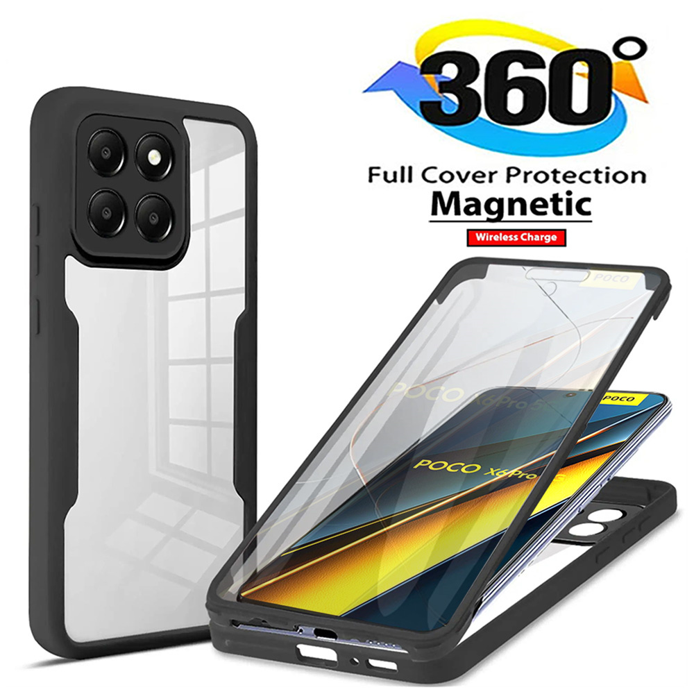 360° Full Body Screen Protector Phone Cases For Poco X6 X5 X4 X3 Pro M3 M4 M6 F5 Pro F3 Shockproof Case For Poco X6 Pro 5G Cover
